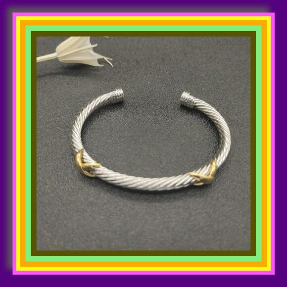 David Yurman 5mm 14K Double X Bracelet